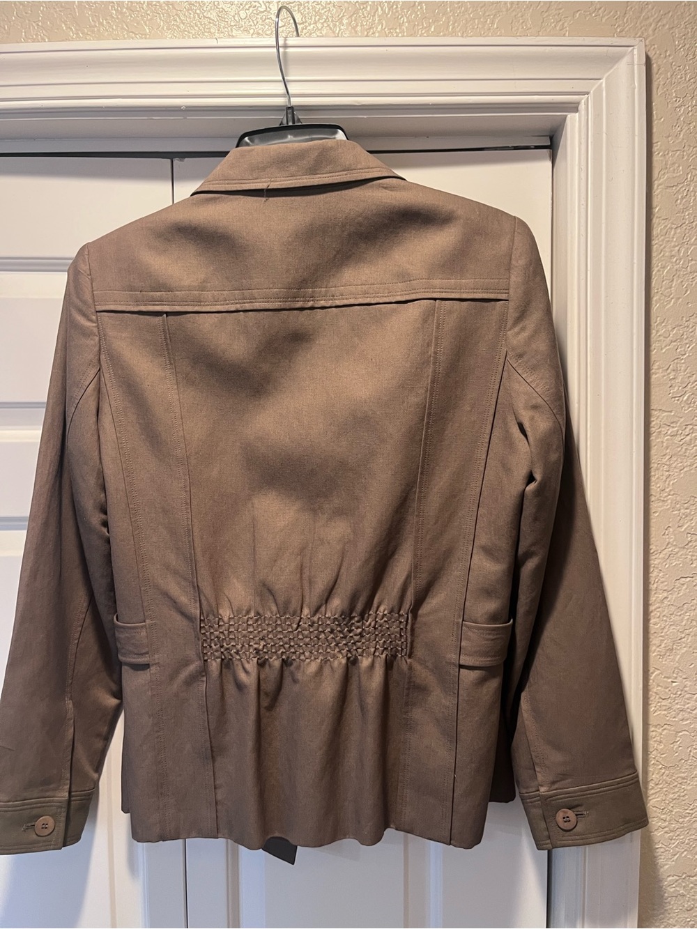 Talbot’s Brown Jacket, Coat, belted, military utility style, safari chic, office - Picture 4 of 7